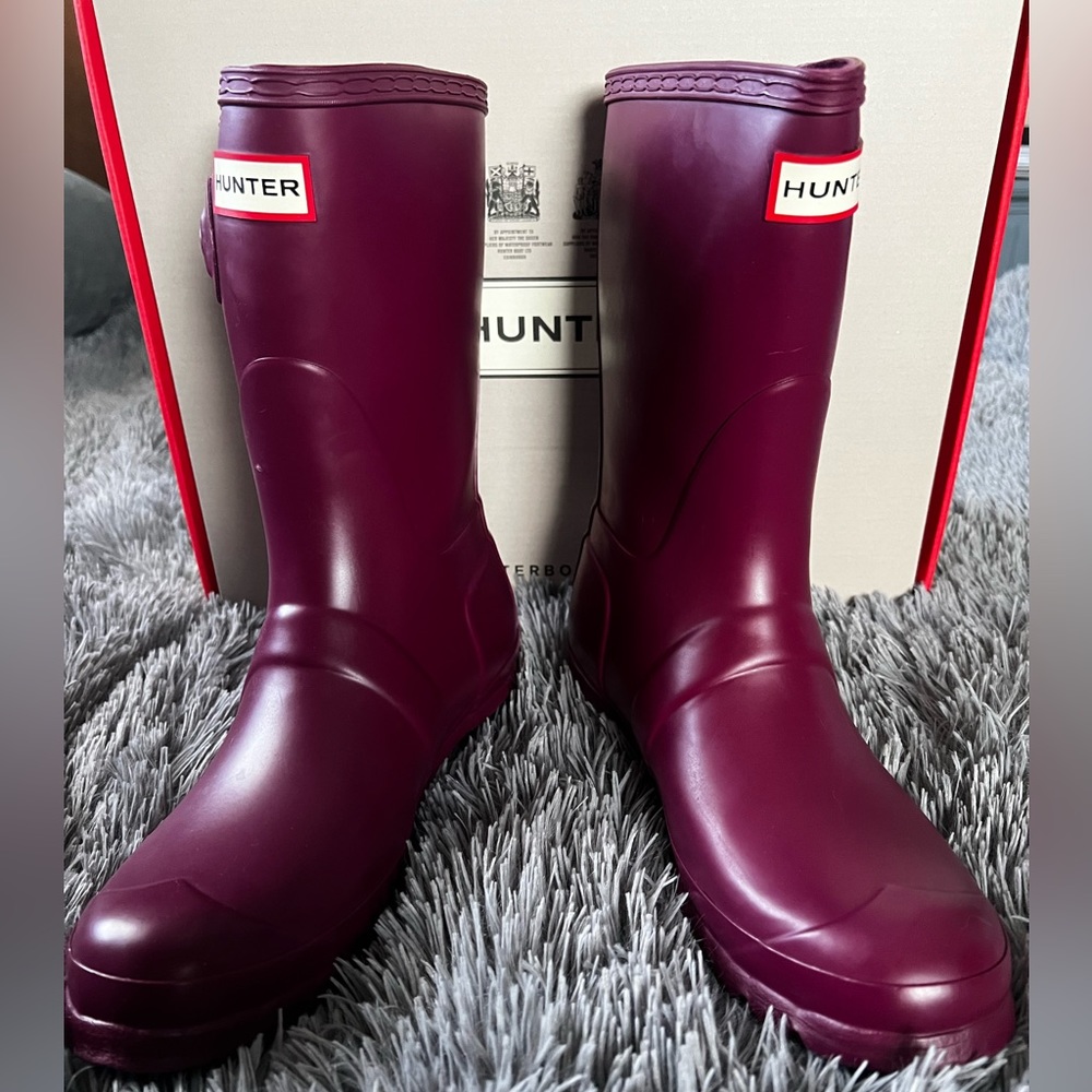 Hunter original short violet rain boot